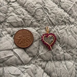 Ruby heart shape pendant